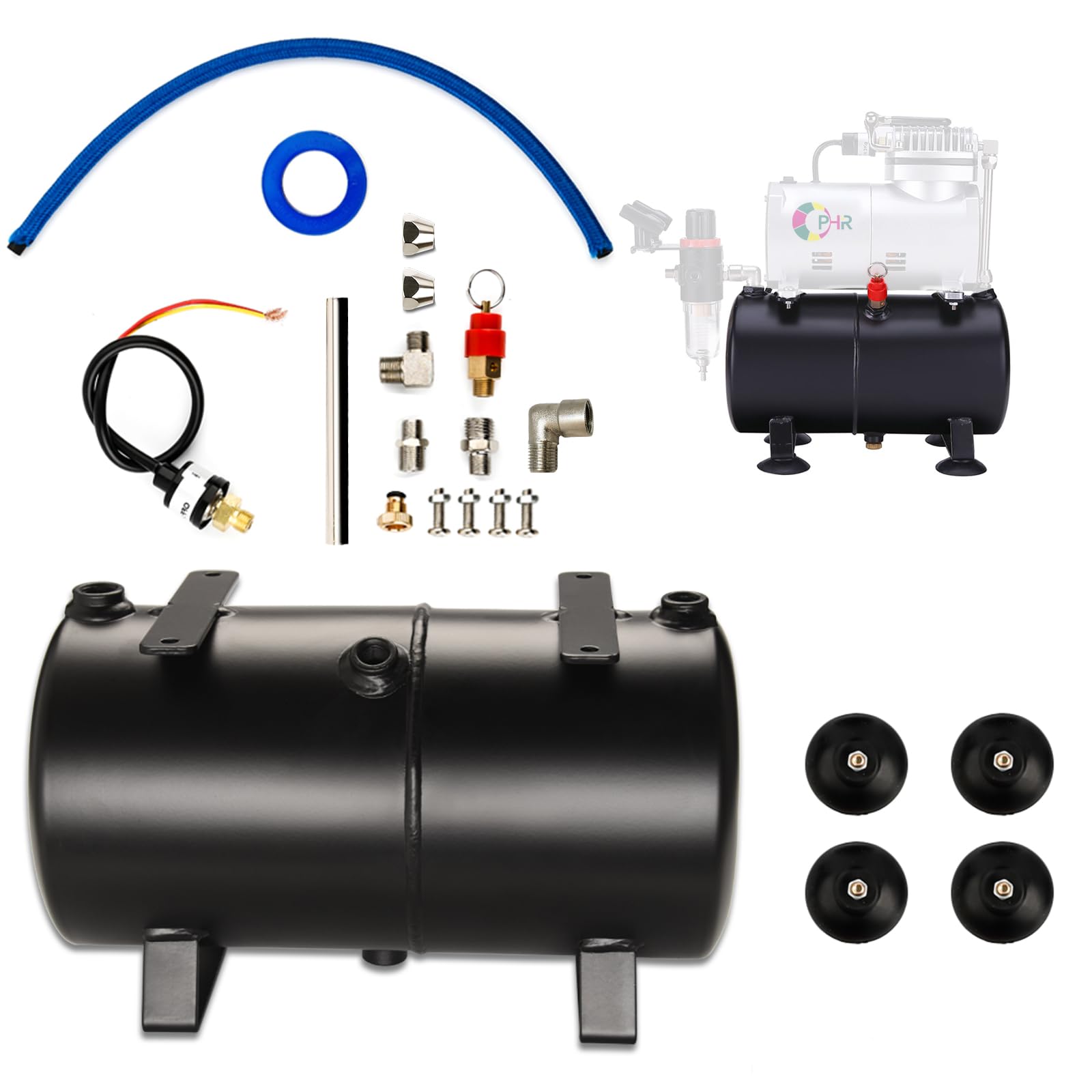 OPHIR 3L Air Tank Kit with Adapters Tube for DIY Air Compressor Modification Airbrush Compressor Kit Hobby Model