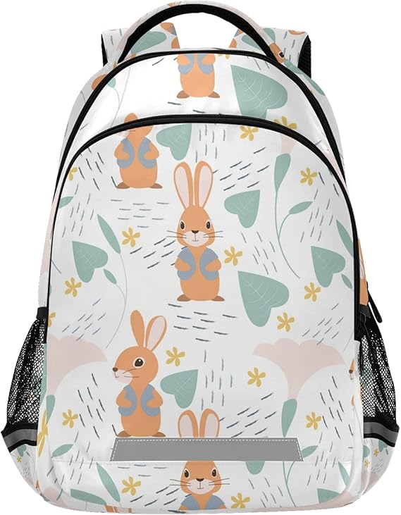 Rabbit Flower Kids Backpack for Boys & Girls 16.7 Inch All Over