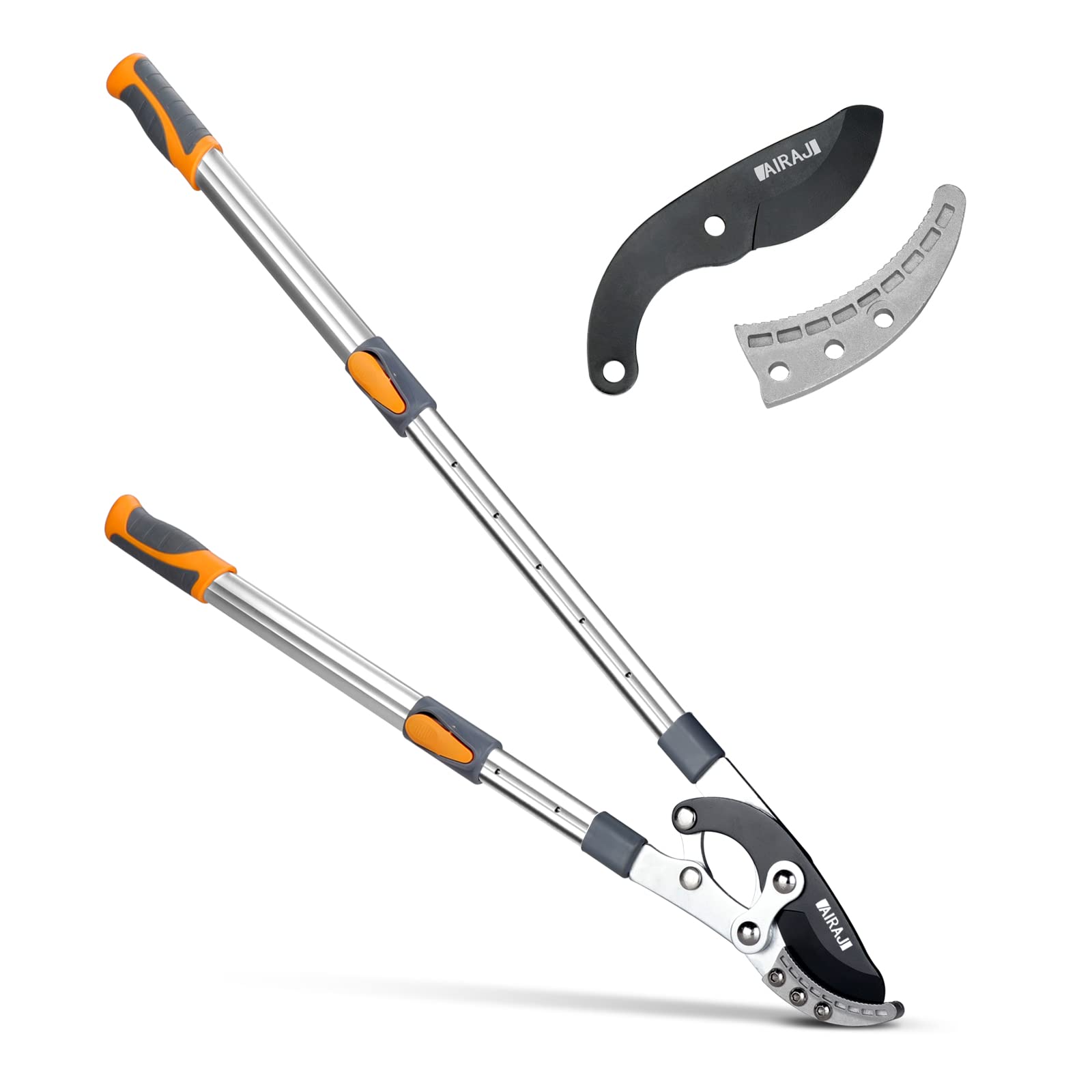 AIRAJ Telescopic Loppers 70-103CM, Loppers Heavy Duty, with Replacement Blades,SK-5 Steel Blade and Teflon-Coated,Six-Way Adjustable Handle,Professional Tree Loppers