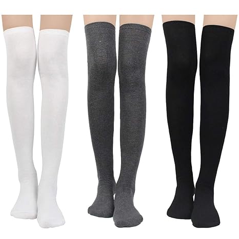 Damen Kniestrümpfe - Overknee Strümpfe Streifen Lange Socken Retro Knitting Strümpfe Mädchen Cheerleader Sportsocken Baumwoll