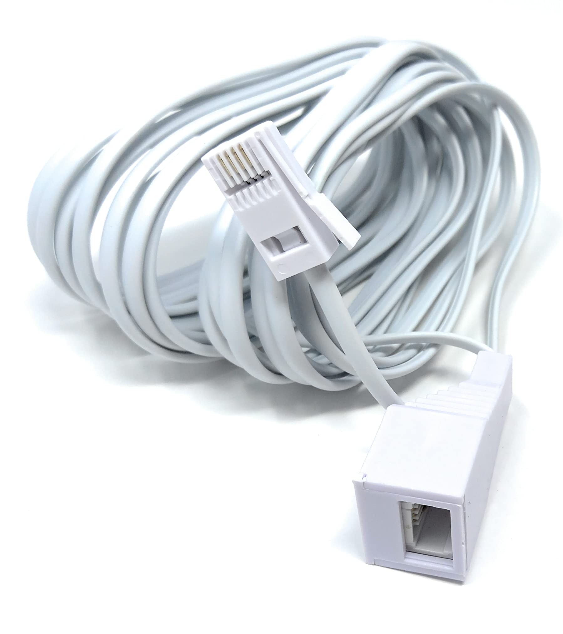 DRUT 5m BT Extension Telephone Line Cable 431A, BT Male to Female Socket, 4 Wire, Flat Lead 16.5ft