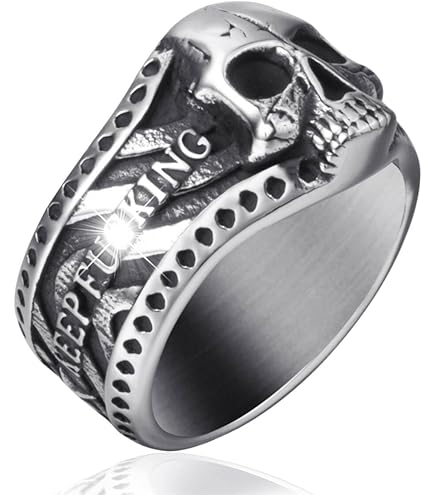 SAINTHERO Men's Vintage Stainless Steel Band Rings Gothic Devil