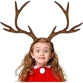 IGMaryBox Christmas Reindeer Antlers Headband Halloween Party Accessories Cosplay Elk Horns Costume Deer Antlers Headband Brown Elk Headgear