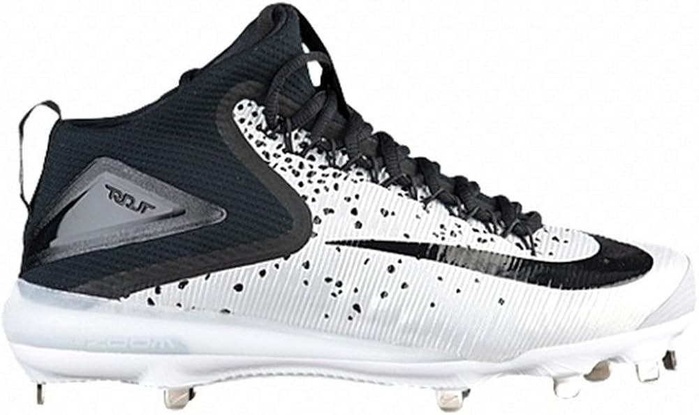 Nike Men's Zoom Trout 3 Mid Cut Metal Cleats Grey Black