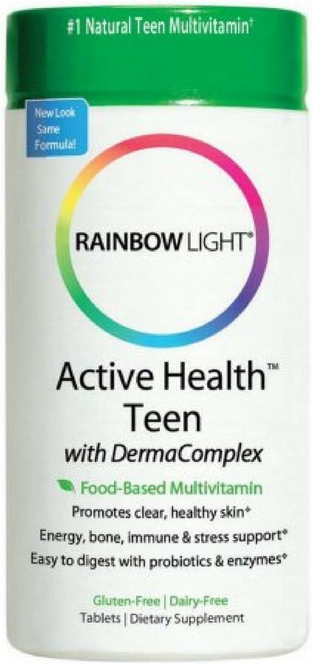 Rainbow Light Active Health Teen with DermaComplex multivitamin 60 tablets Pack of 4
