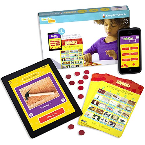 Stages Learning Materials Link4fun Real Photo Everyday Objects Bingo for Family, Preschool, Kindergarten, Elementary Education: 36 Picture Cards + App
