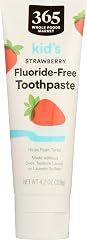 365 by Whole Foods Market, Kid's Fluoride-Free Toothpaste, Strawberry, 4.2 Ounce