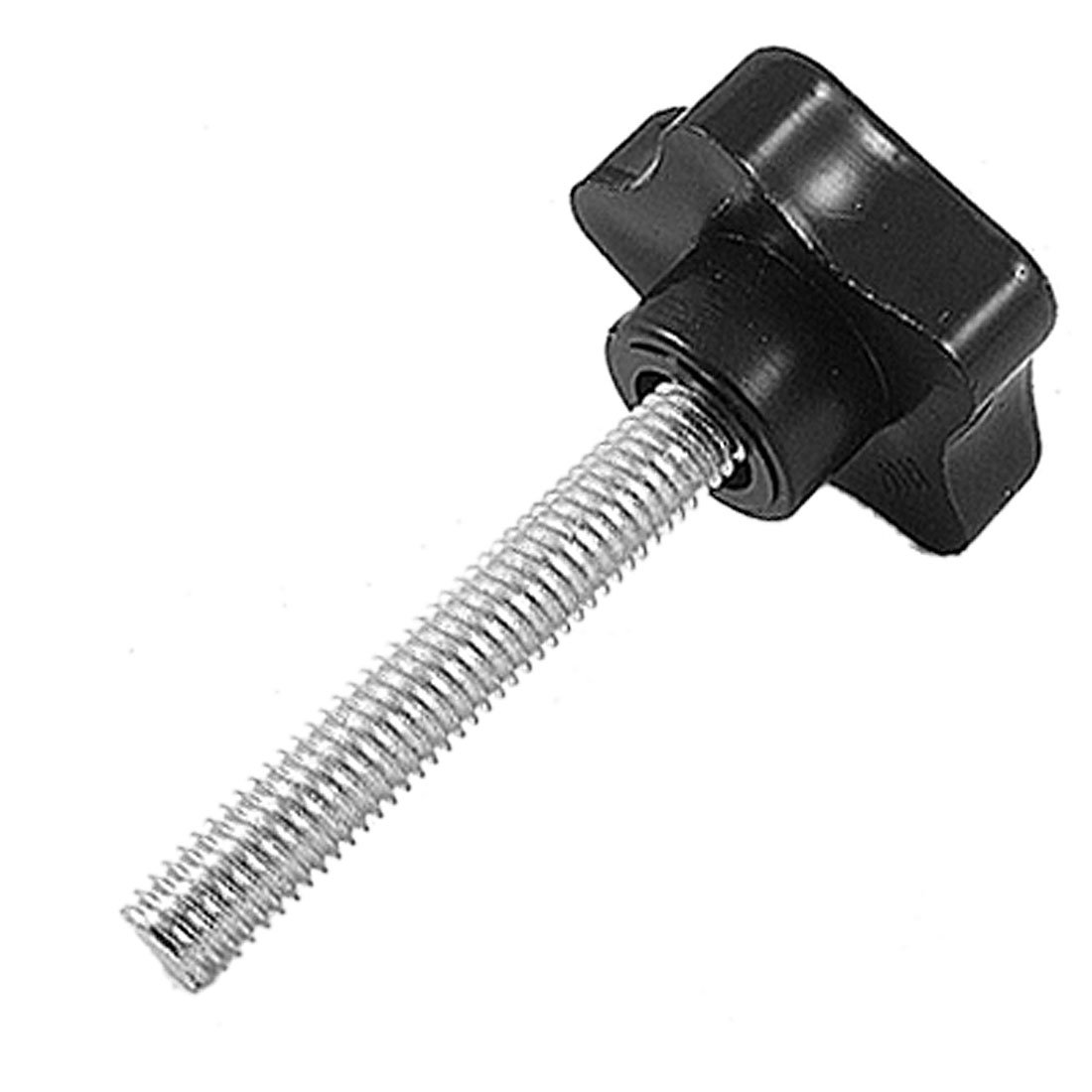 Uxcell M8 x 50mm Thread Replacement Star Hand Knob Tightening Screw Black Silver Tone