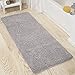 Bath Mat - 58x24-Inch Bathroom Runner with Non-Slip Backing - Absorbent High-Pile Chenille Memory Foam Bathroom Rug by Lavish Home (Gray)