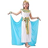 AMOBON Cleopatra Costume Kids Girls: Egyptian Costume Kids - Cleopatra Dress with Accessories for Halloween Carnival Cosplay