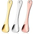 WY LIGHTING LEVEL 3Pcs Mini Skin Care Spoons Reusable Cosmetic Scoop Massage Metal Makeup Spatula Face Cosmetic Applicator Scoop Beauty Cosmetic Tool for Cream Lotions Moisturizers Mixing and Sampling