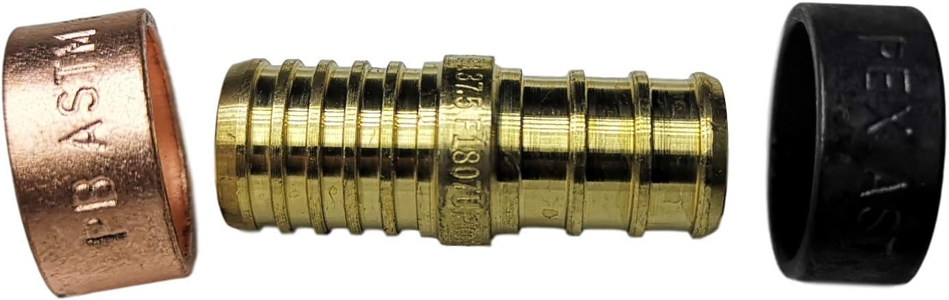 10 Pieces Xfitting 3 4 Pex X 3 4 Pb Polybutylene Splicing Coupling With Ring Repair Kit Lead Free Brass Amazon Com