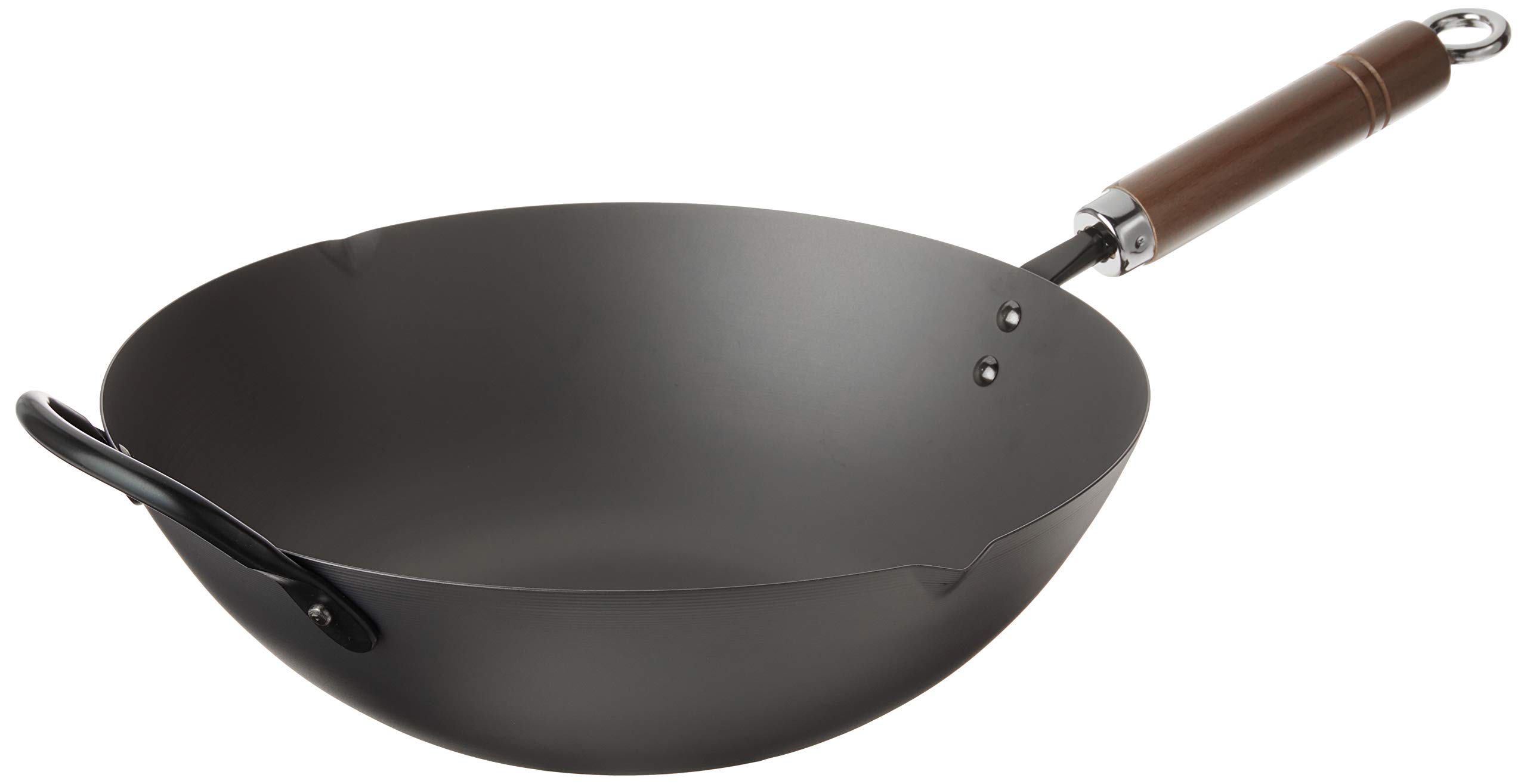 YOSHIKAWA 89916-1 Black Steel Beijing Wok
