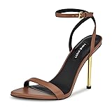 Nine West Women's Reina3 Heeled Sandal, Dark Pecan