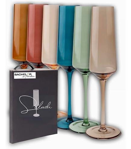 CLUSIVC Pink Champagne Flutes Set Of 6 - Hand-Blown Lead-Free Glass, 7 Oz, For Weddings & Parties - View #8