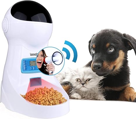 Iseebiz Automatic Pet Feeder Auto Cat/Dog Feeder Intelligent Pet Feeder