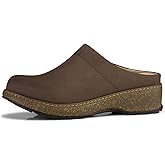 SHIBEVER Clogs for Women Mules Shoes Leather Slip On Clog Closed Toe Comfortable Mules Tan Size 10