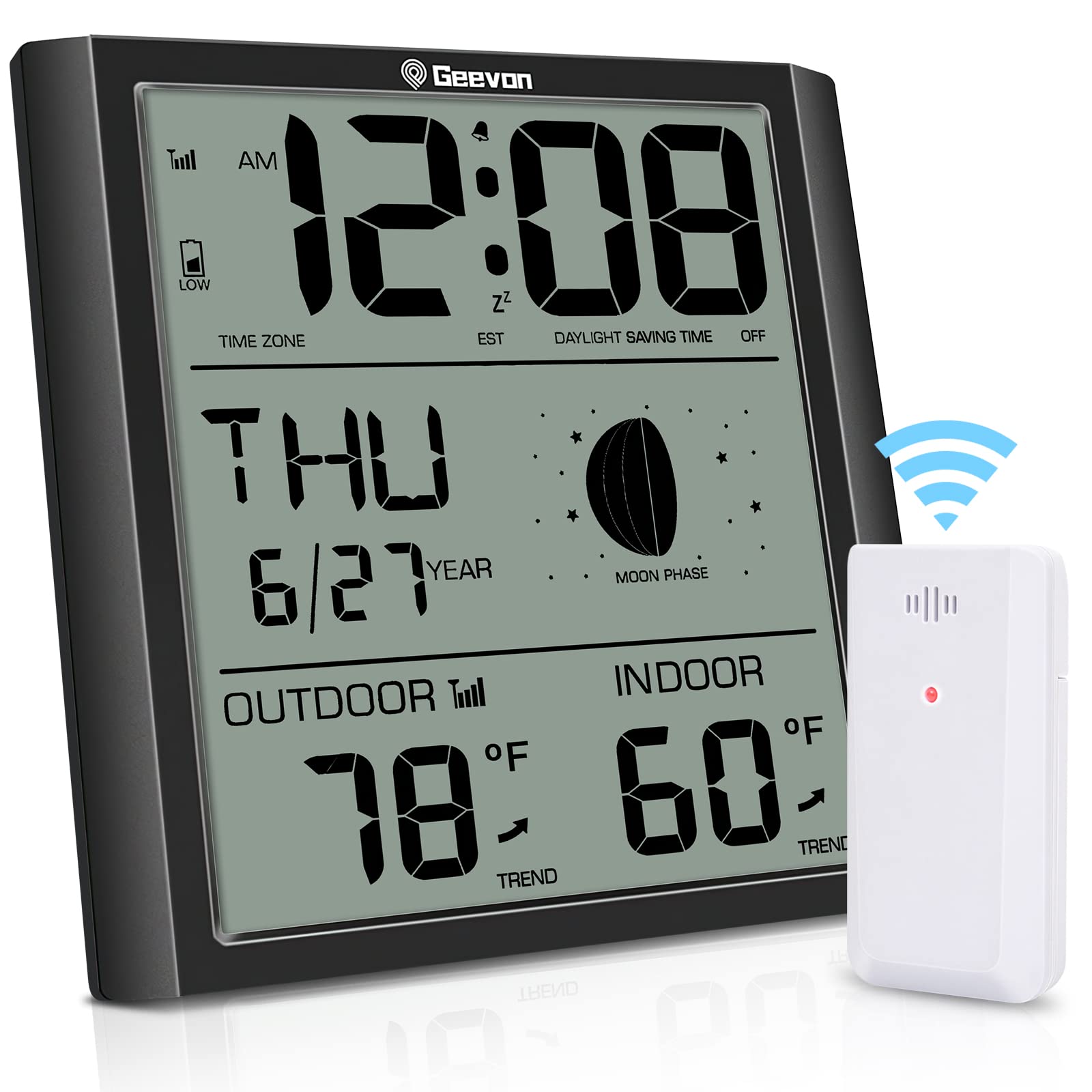 Mua Geevon Digital Atomic Wall Clock,Auto-Set Atomic Clock with Indoor ...