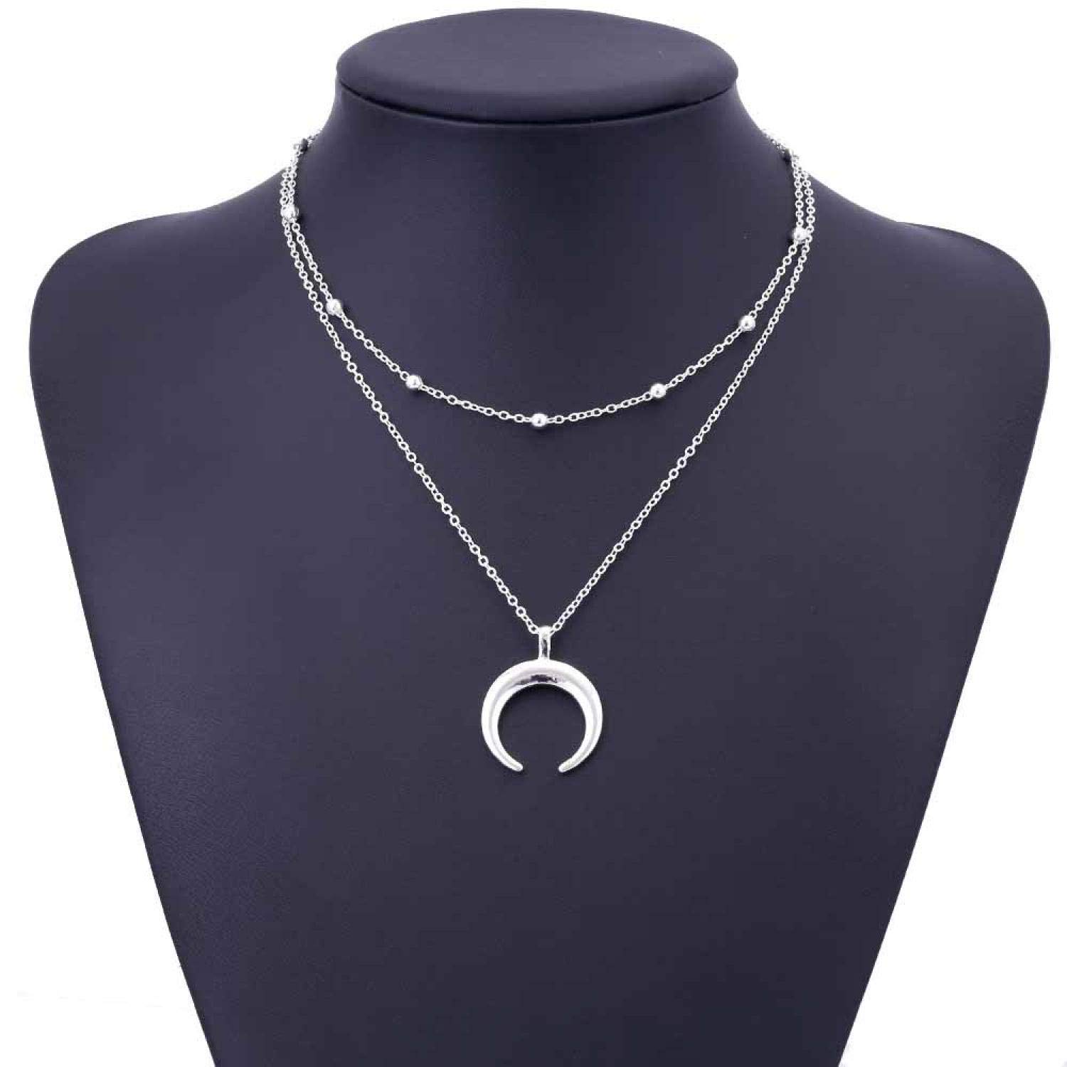 Violetaa Double Horn Necklace Crescent 