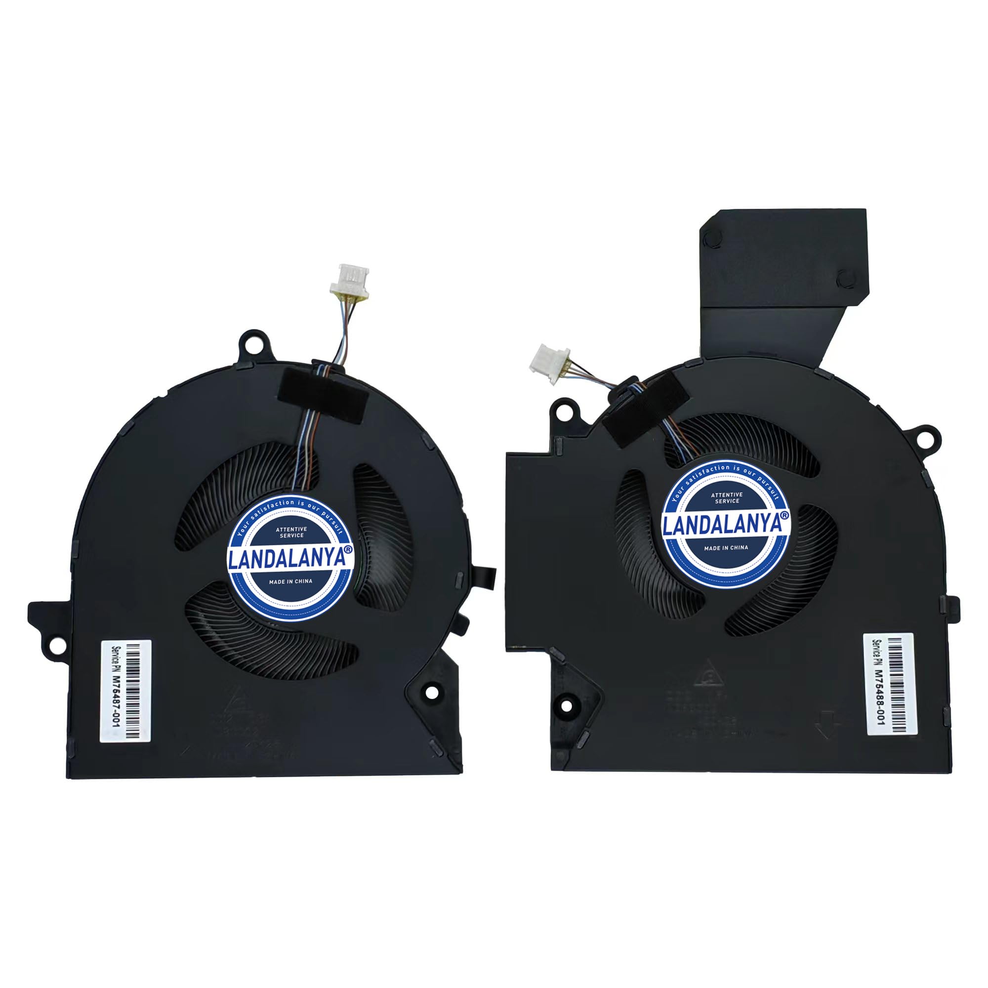 Photo 1 of LANDALANYA Replacement (DC12V) New CPU and GPU Cooling Fan for HP OMEN 16-B 16-C TPN-Q265 TPN-Q267 Series M75487-001 ND8CC02-20K25 M75488-001 ND8CC02-20K26 0.5A Fan