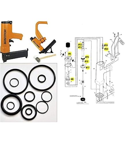 Phyxlyn ORK6 O-Ring Repair Kit with 105043 Bumper Compatible with Nailer Rebuild Kit Replacement Parts