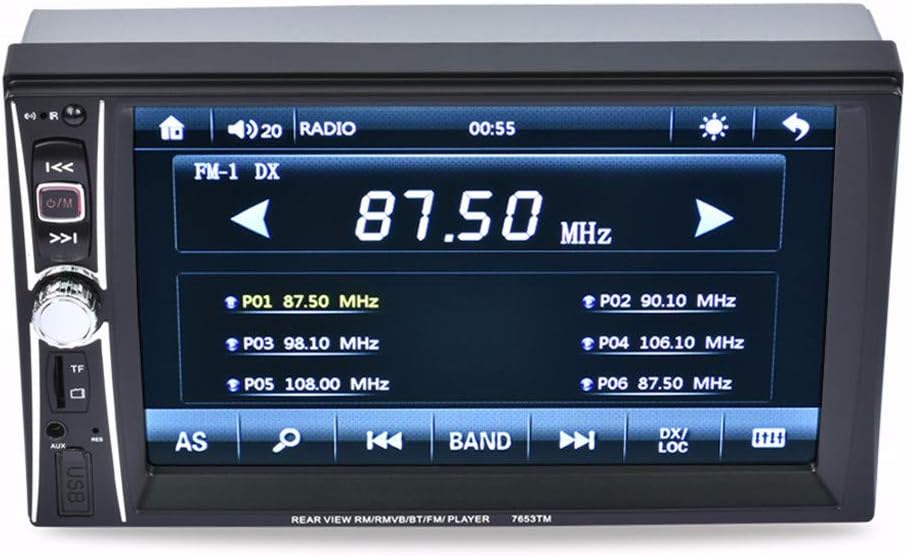 Car MP5 Player Double 2 Din 6.6 Inch Car Stereo MP5 MP3 Player Touch Screen HD Universal Radio Bluetooth USB AUX + Parking Camera 【Ship from USA 】