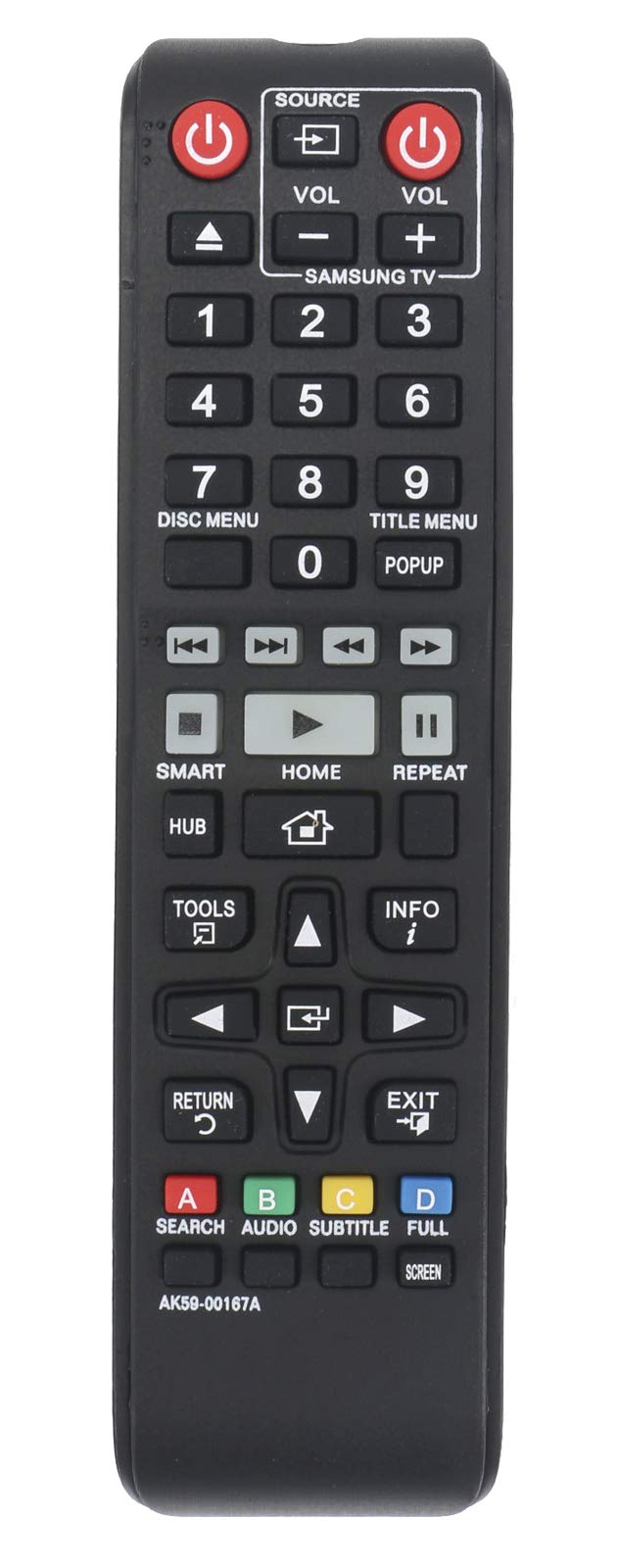 ALLIMITY AK59-00167A Remote Control Replace for Samsung 3D Blue-Ray DVD Player BD-F6500 BD-F7500 BD-H6500 BD-J6300 BD-J7500