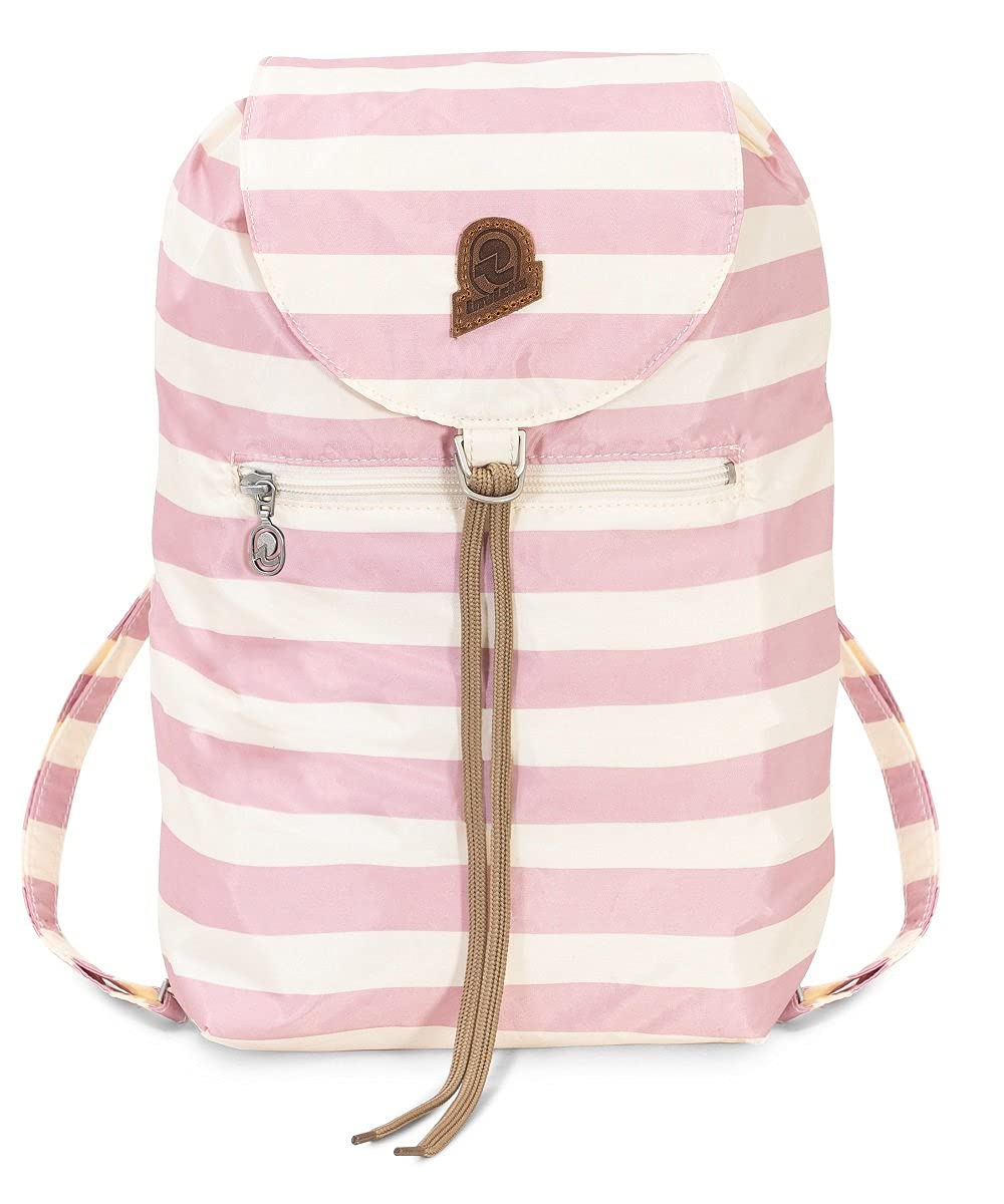 Invicta Backpack, VINTAGE HERITAGE; Minisac Drawstring Backpack, Casual Daypack, Unisex, One Size 8 LT, For Day Trips & Free Time, with Hip-Belt, packable, Italian Design, bicolor rosa/white