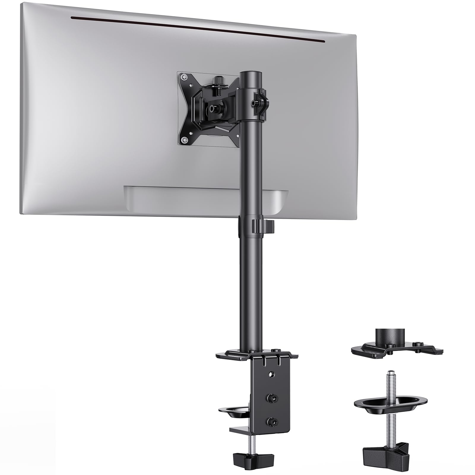 Photo 1 of **MISSING PARTS**
Ergear Monitor Mount for Most 13-32" Computer Screens up to 17.6lbs, Improved LCD LED Monitor Riser, Adjustable Height and Angle, Single Desk Mount Stand, Black, EGCM12
