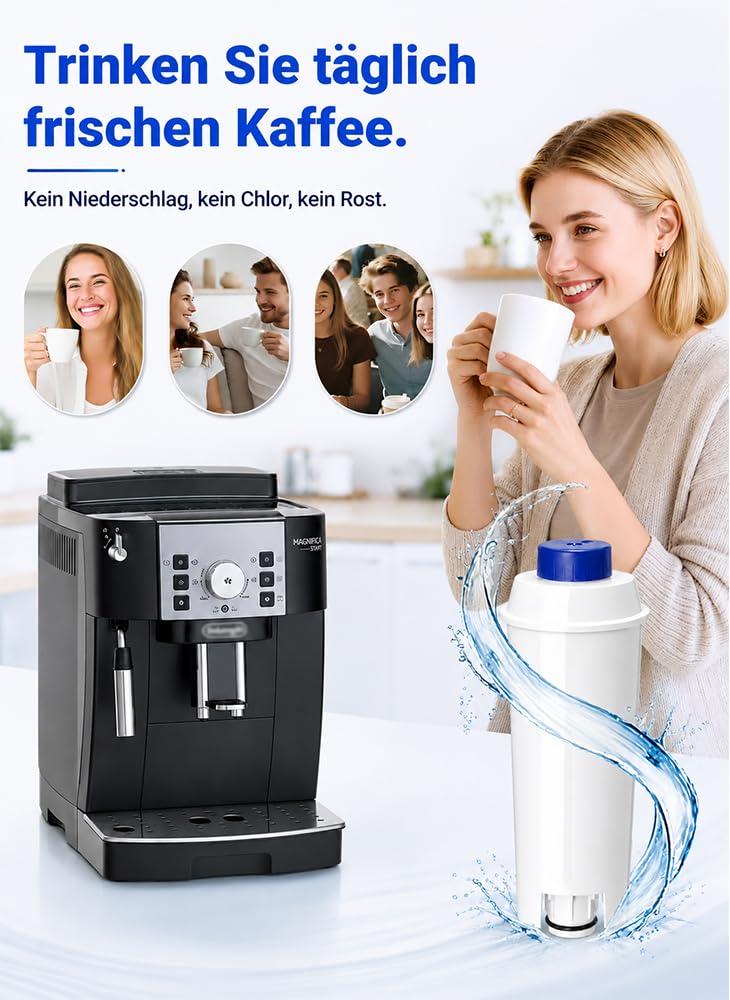 Mutital 6er-Pack Kaffeevollautomat Wasserfilter, Ersatz für De'Longhi, Kompatibel mit Delonghi ECAM-Serie, Dinamica, Cappuccino System, Magnifica, ETAM Autentica und Verschiedener Modelle von Esam (6) 7