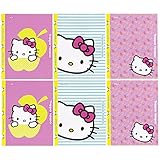 Trapper Keeper Hello Kitty 2-Pocket Folders with Snapper Trapper by Mead, Assorted Designs, 6 Pack (73461)