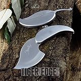 Portable Tactical Folding Pocket Knife Silver Leaf Keychain Necklace iCareYou Blade - Great Gift! - SS0007