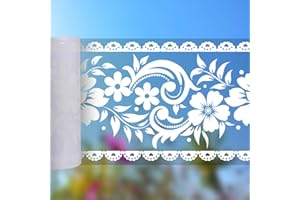 Livelynine Transparent Flower Wallpaper Border Stick and Peel Window Floral Wallpaper Borders for Bedrooms Bathrooms Lace Wall Decals for Kitchen Laundry Window Decals Mirror Frame Border 4in x32.8 ft