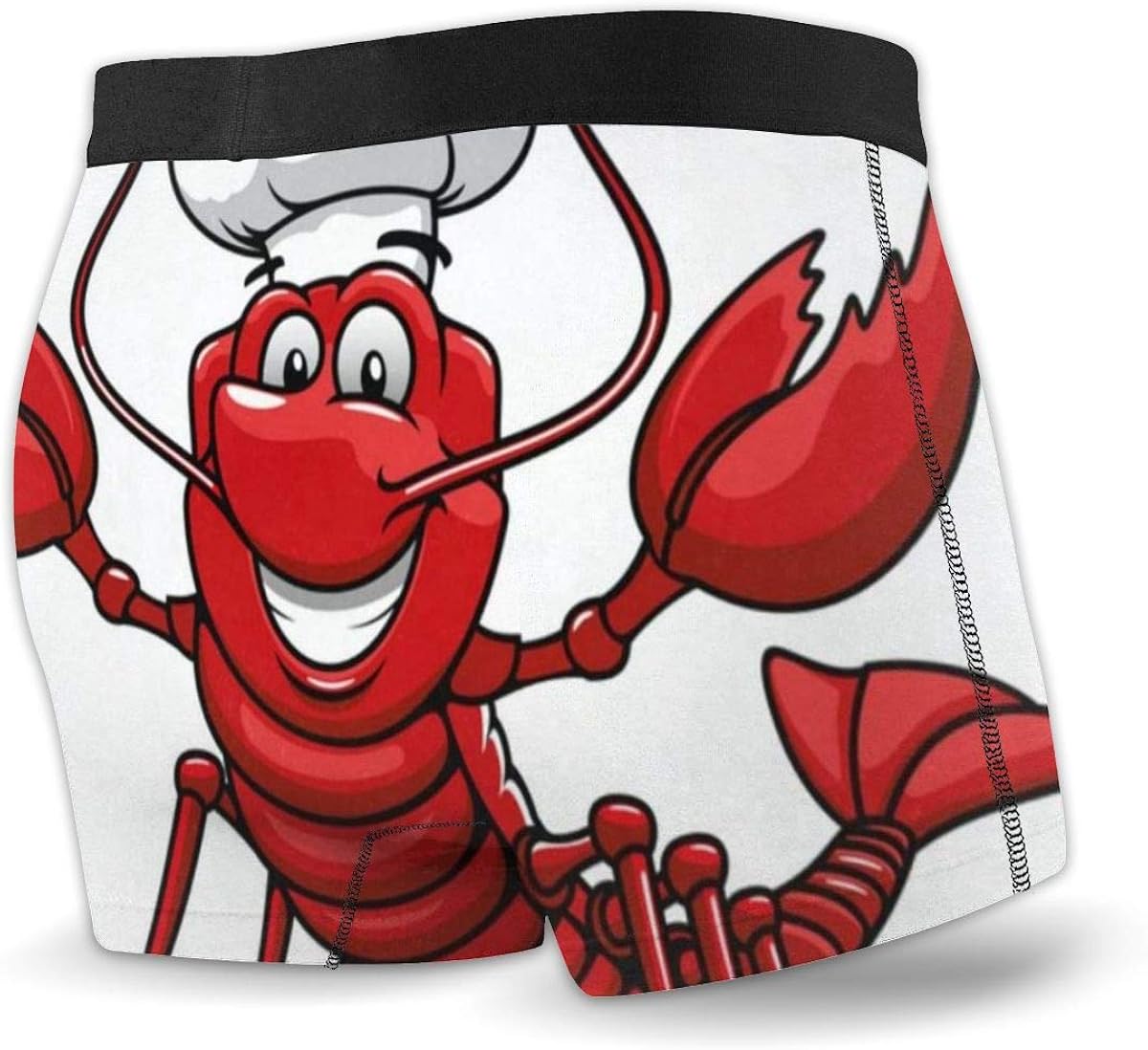Amazon Com Mens Boxer Briefs Funny Cartoon Red Lobsters With Chef Hat Boys Trunks Underwear Short Leg Breathable Man Men Clothing