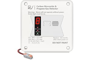 LEAKBEE RV Carbon Monoxide and Propane Detector, 2 in 1 Dual CO/LP Gas Alarm,Replace The Old 31011,100dB Loud Alarm,12V DC for Motorhome Travel Trailer, Motor Coach, Truck Camper (R503 Flush Mount-White)
