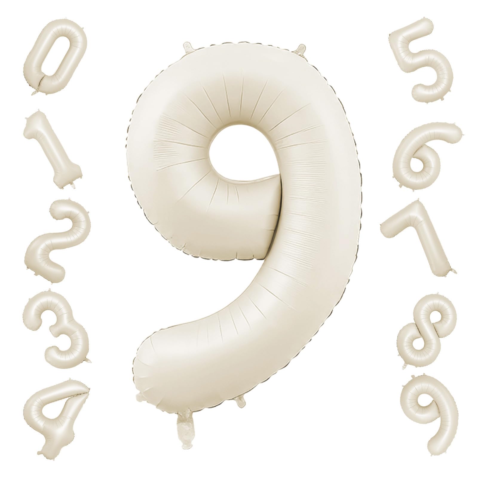 Photo 1 of **PINK**40 Inch Cream Number 9 Balloon, Beige Large 9th Birthday Balloons, Digital 9 Cream White Giant 9 Foil Balloon Helium for Boys Girls 9th Birthday Decorations Anniversary Baby Shower Party Decoration