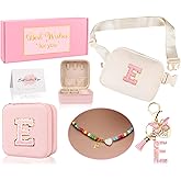 Funny Pack for Grandkids Teen Girls Gift, Birthday Gifts for 4 5 6 7 8 9 10 11 12 13 Year Old Girls, Initial Fanny Pack, Teen Girl Gift Trendy Stuff Crossbody Bag Set for Teens, Back To School, E