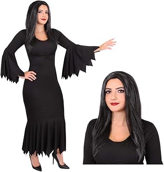 black gothic halloween dress
