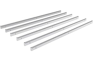 Blütezeit Galvanized Steel Gear Rack 8mm Thickness 3.28ft 6 Pieces Including Mounting Hardware Total 19.7 Feet Teeth Track for Sliding Gate Operator