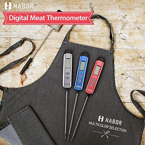 Habor 022 Meat Thermometer, Instant Read Thermometer Digital Cooking Thermometer, Candy Thermometer with Super Long Probe for Kitchen BBQ Grill Smoker Meat Oil Milk Yogurt Temperature
