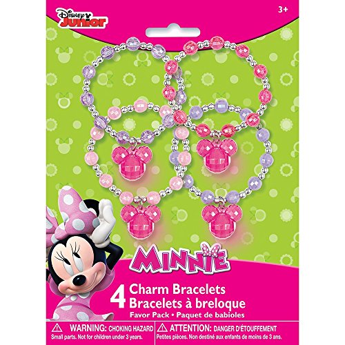 Minnie Mouse Charm Bracelet Party Favors, 4ct