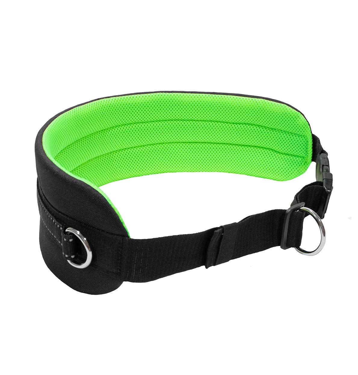LASALINE Canicross Dog Trekking Belt in Black Neon Green