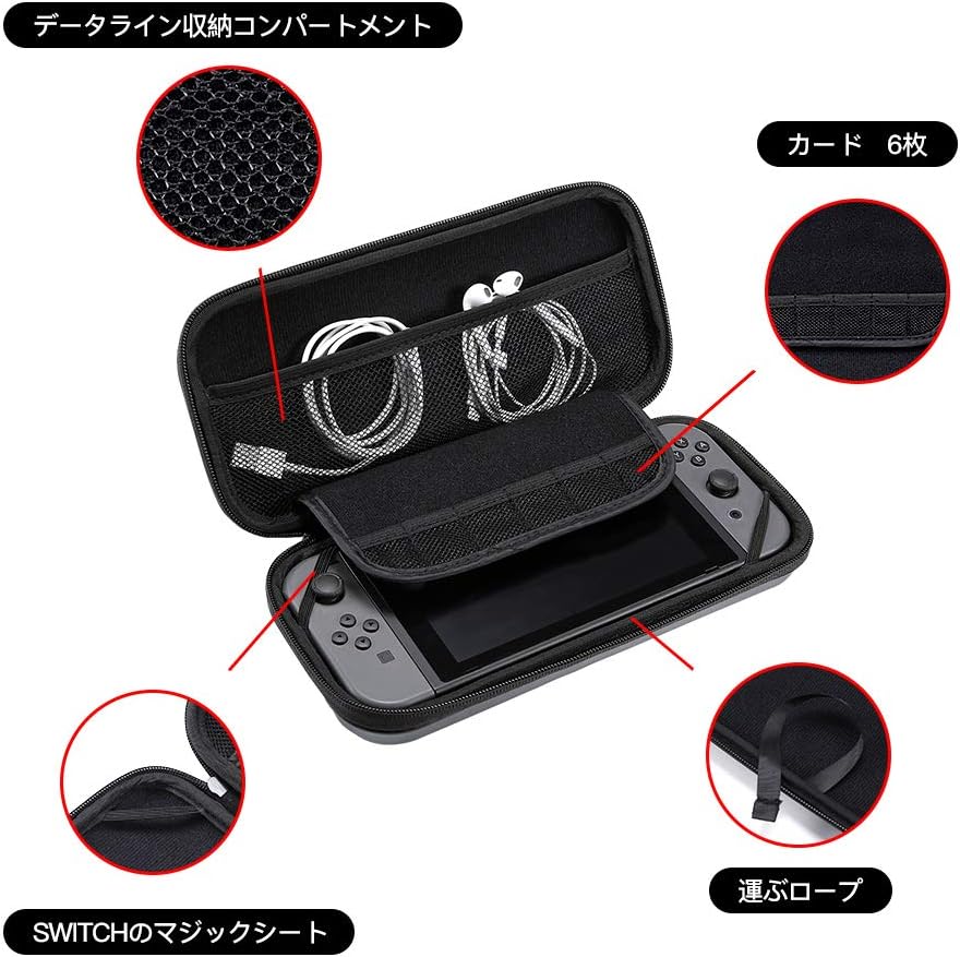 Amazon Co Jp Nintendo Switch対応 ハードケース Forestdash ニンテンドースイッチ ケース Switchカバー 耐衝撃 薄型 キャリングケース 防水 6枚カード収納 Nintendo Switch コンソールとアクセサリー用 グレー ゲーム