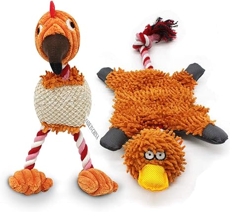 Onebarleycorn Lot De 2 Jouet Couineur En Peluche Plat Avec