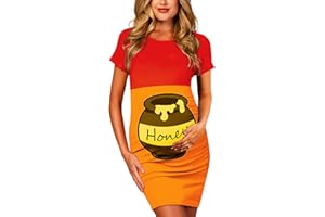 Deerose Womens Halloween Maternity Costume Pregnant Mini Dress Holiday Party Outfit
