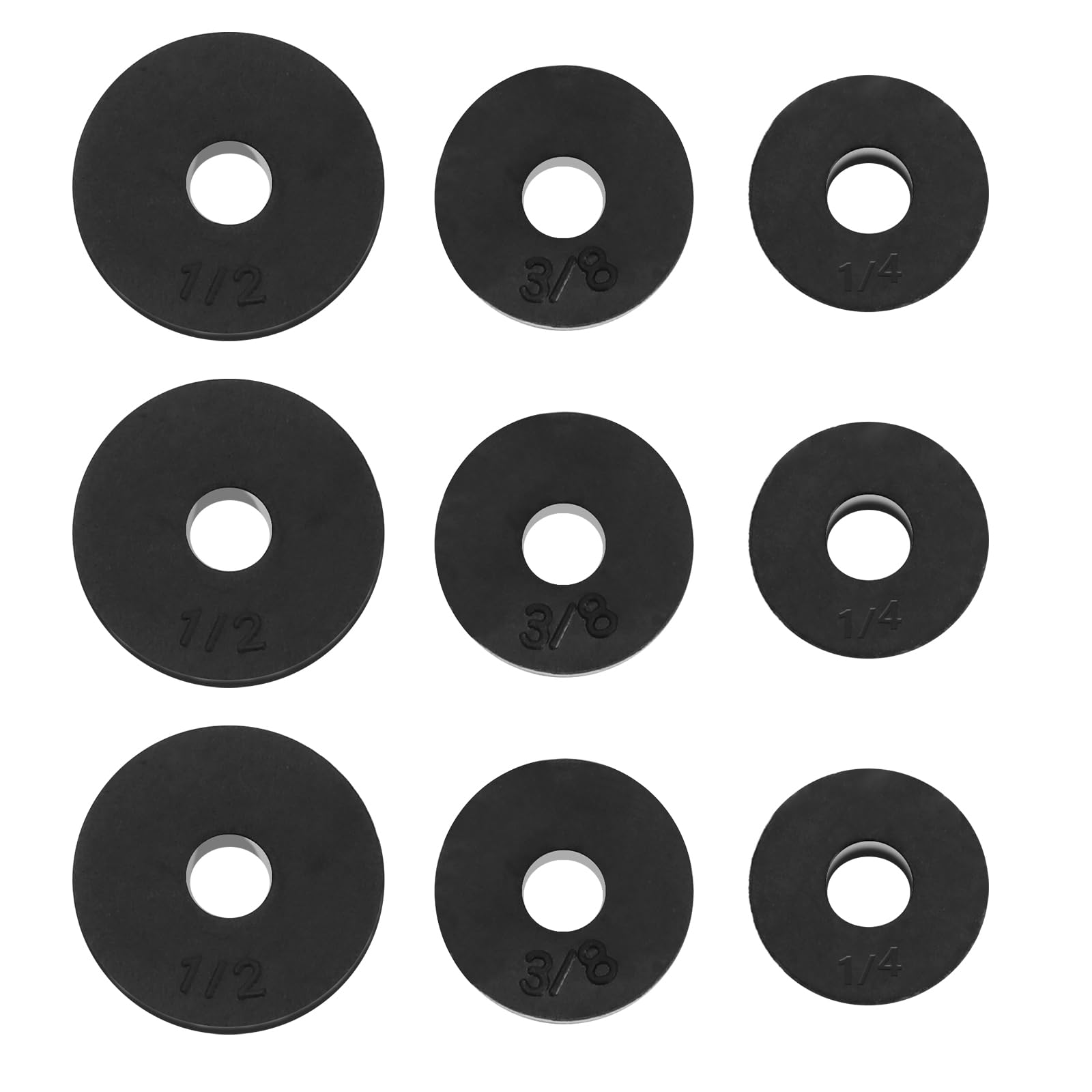 VGOL 40Pcs Mixed Rubber Faucet Washers - 1/2, 3/8, 1/4 Sizes - Black