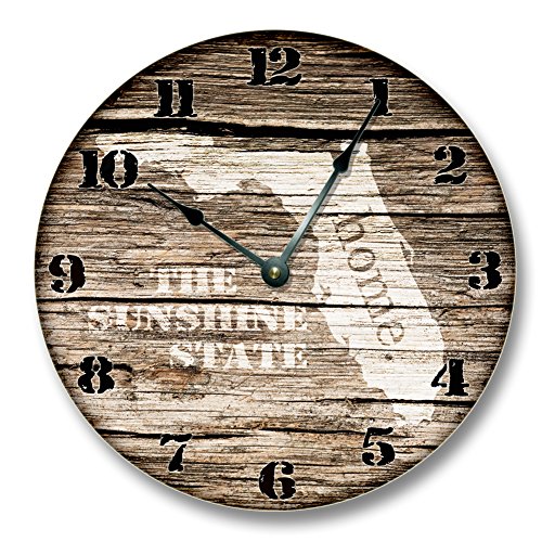 large 10 5 wall clock the sunshine state printed wood image fl ft florida state homeland clock clocks handmade products svanimal com