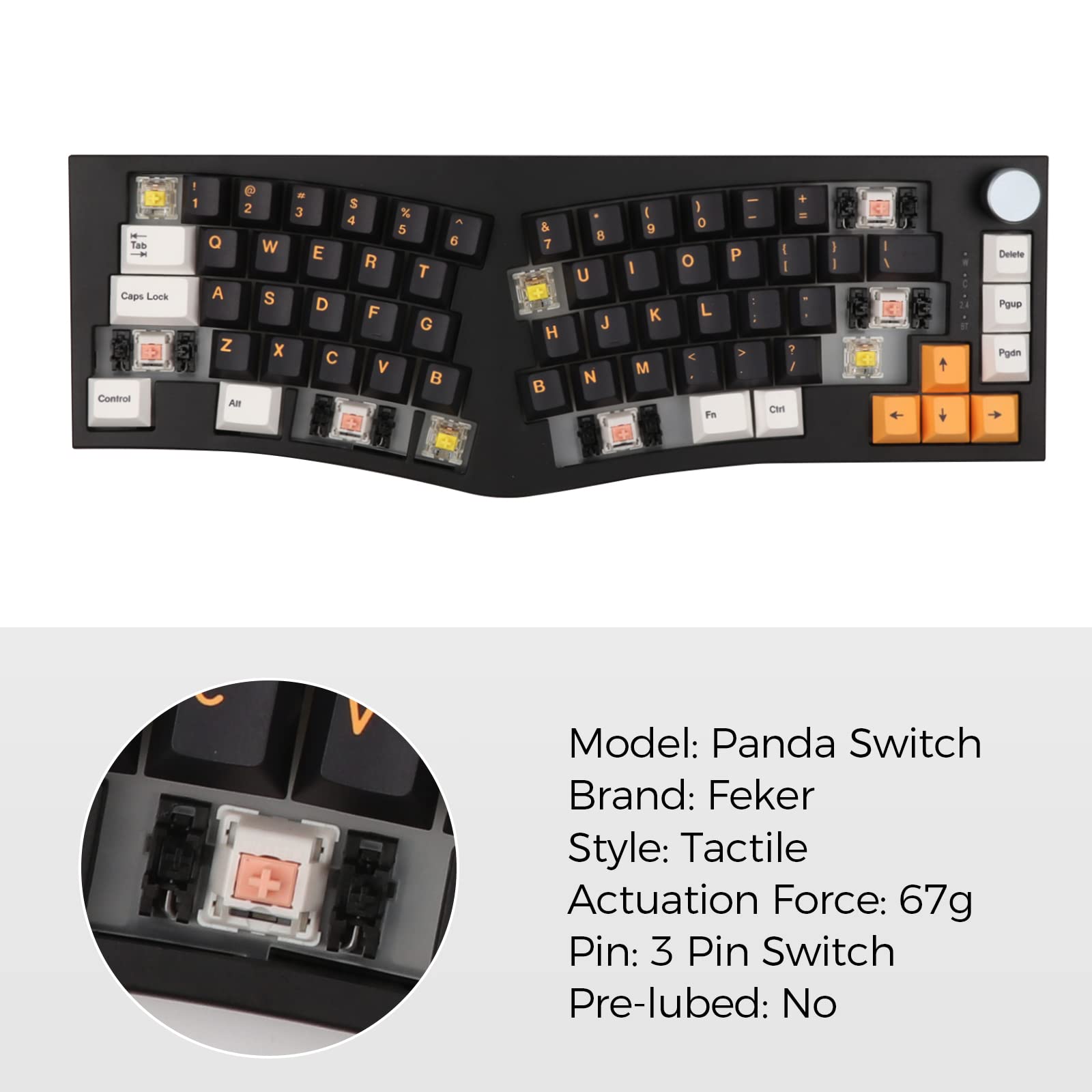 EPOMAKER FEKER Alice Layout Gasket Hot Swappable Bluetooth/2.4GHz/Type-C Gaming Keyboard with 68 Keys Wireless with 8000mAh Battery, NKRO RGB Backlit PBT Keycaps for Win/Mac