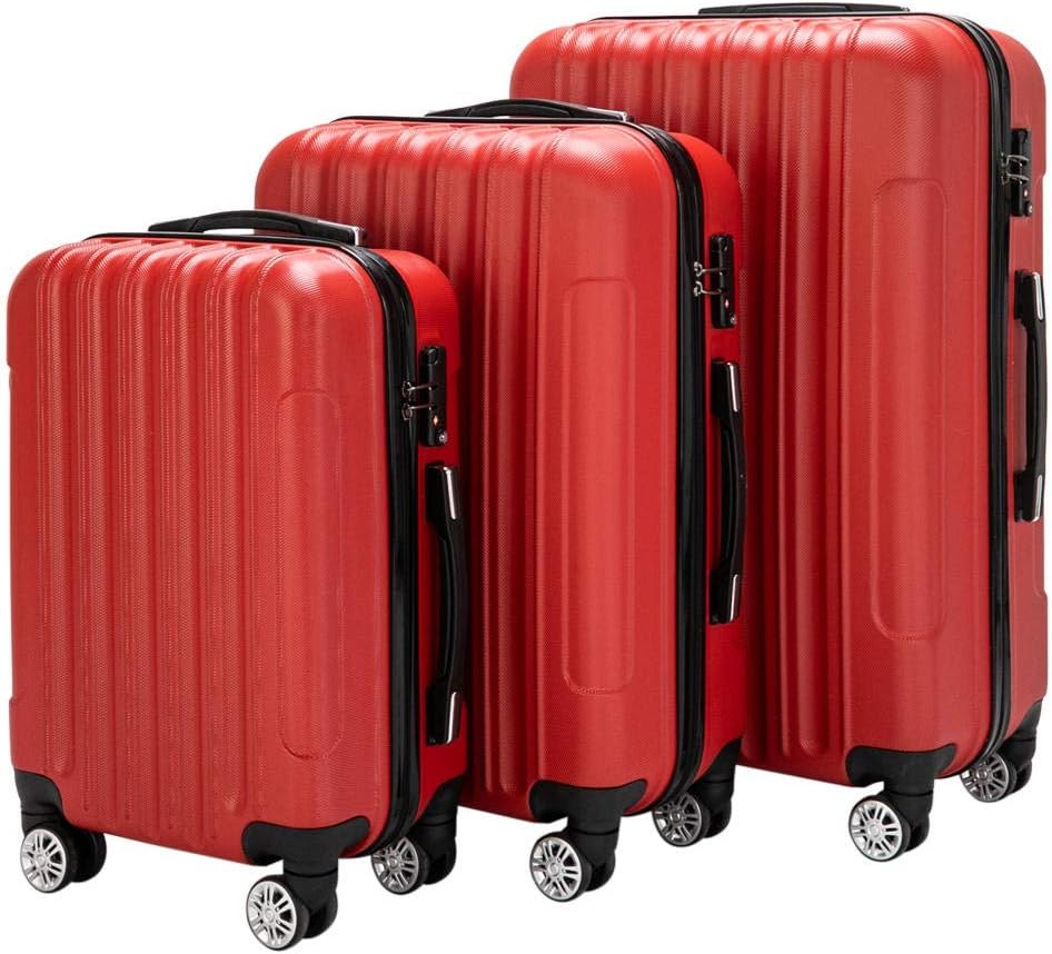 3 Piece Set Multifunctional Large Luggage Set Lightweight