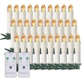 xunhuimemory 30 PCS Flameless LED Taper Candles Battery Operated Christmas Tree Candle Lights Electric Fake Candles with Remote Timer Perfect for Home Holiday Party Wedding Dia 0.7''x 4''
